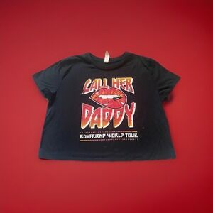 Call Her Daddy Boyfriend World Tour Short Sleeve T-Shirt Black Womens Size Small